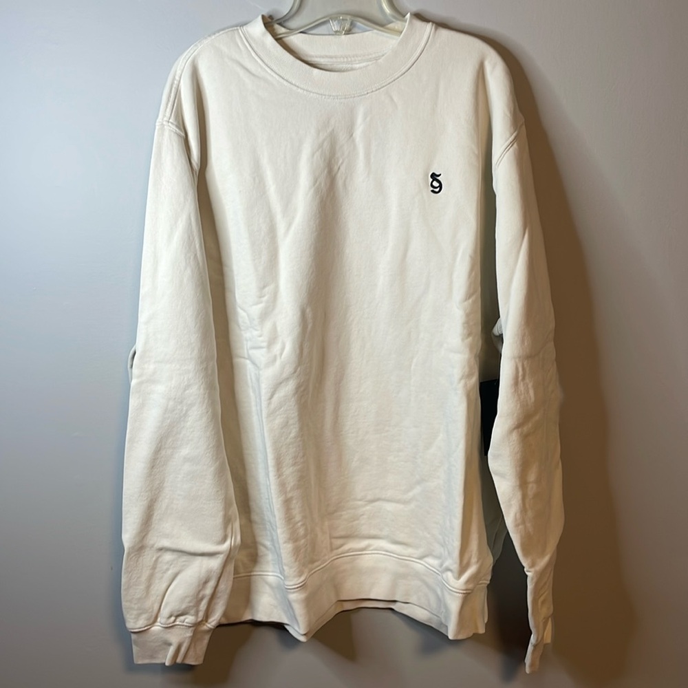 Spiritual Gangster SG Monogram Men’s Classic Crew Cream Color Sweatshirt NEW